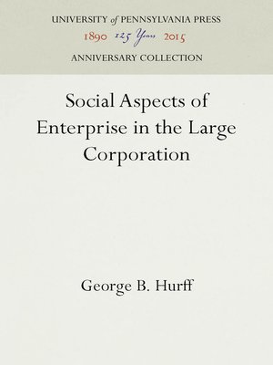 cover image of Social Aspects of Enterprise in the Large Corporation